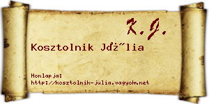 Kosztolnik Júlia névjegykártya