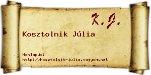 Kosztolnik Júlia névjegykártya